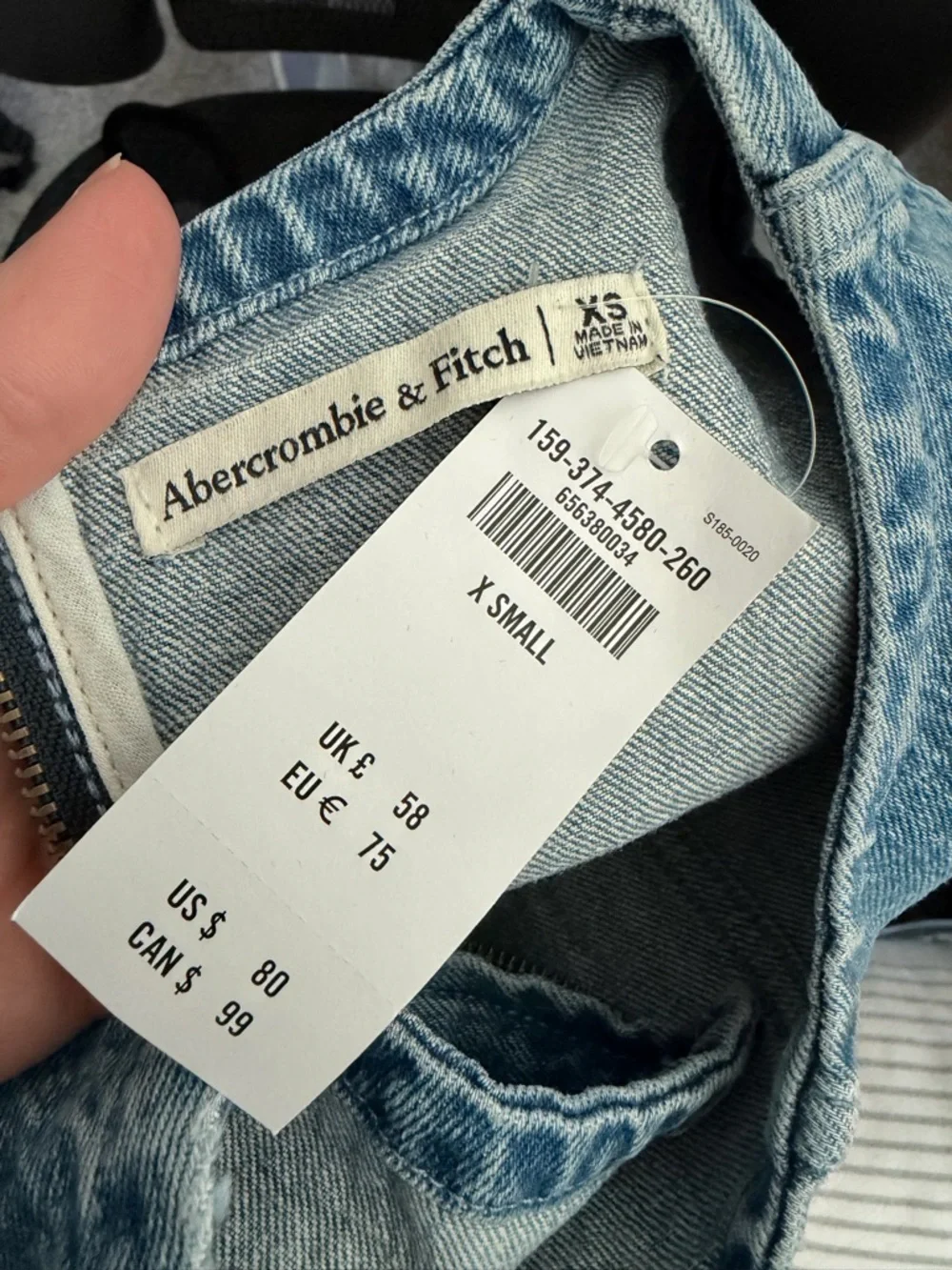 Abercrombie & Fitch Light Blue Denim Sleeveless Mini Dress - Picture 4 of 4